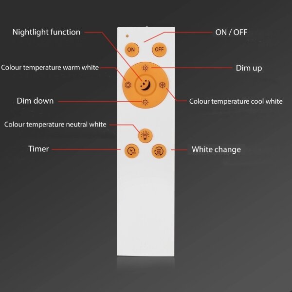 Briloner 7194-016 - LED Dimmable φωτιστικό οροφής SIMPLE LED/18W/230V + RC