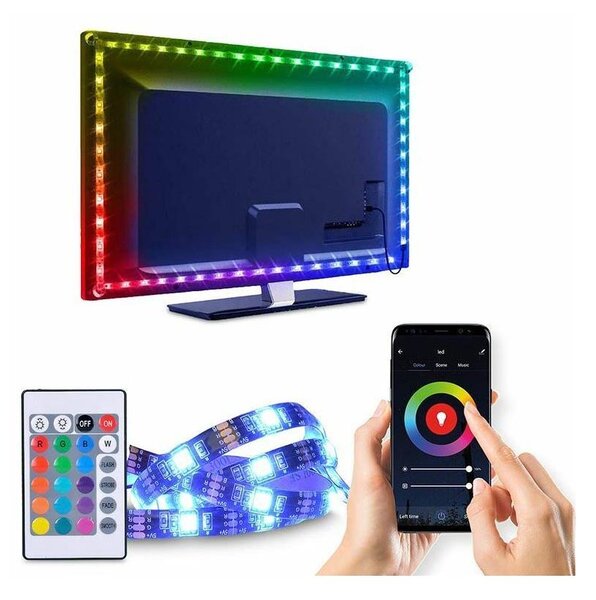 Solight WM58 - Ταινία LED RGB για TV LED/6W/5V Wi-Fi Tuya + τηλεχειριστήριο