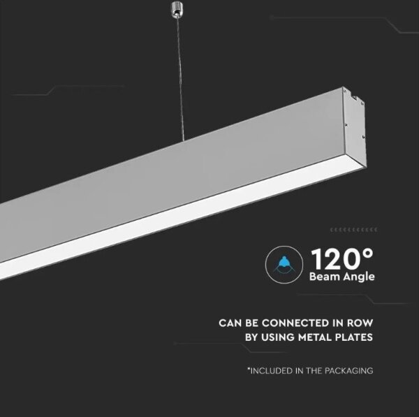 Γραμμικό κρεμαστό φωτιστικό LED SAMSUNG CHIP LED/40W/230V 4000K ασημί