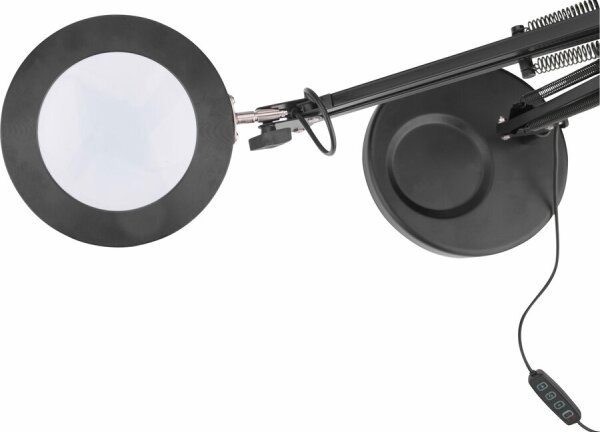 Extol - Επιτραπέζια λάμπα dimming LED με ένα magnifying Γυαλί LED/8W/5V 2900/4500/7500K μαύρο