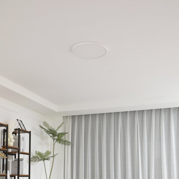 Lindby LED οροφής Pravin, Ø 30 cm, CCT, λευκό, Λευκό, Σαλόνι / τραπεζαρία, Πλαστικό, σύγχρονο