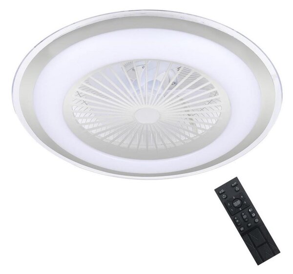 Φωτιστικό οροφής LED Dimmable με ανεμιστήρα ZONDA LED/48W/230V ασημί + RC