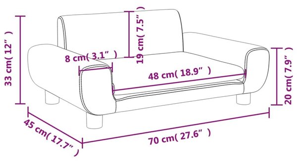 Καναπές Παιδικός Ροζ 70 x 45 x 33 εκ. από Βελούδο - Ροζ