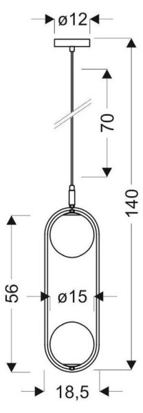 Κρεμαστό φωτιστικό οροφής CORDEL 2xG9/28W/230V μαύρο