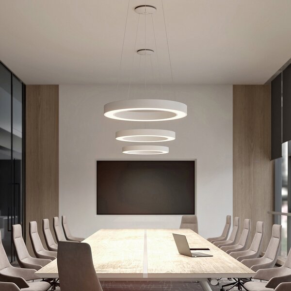 Arcchio Sharelyn LED κρεμαστό φωτιστικό, 80 cm, ρυθμιζόμενος, Λευκό, Κουζίνα, Αλουμίνιο, σύγχρονο