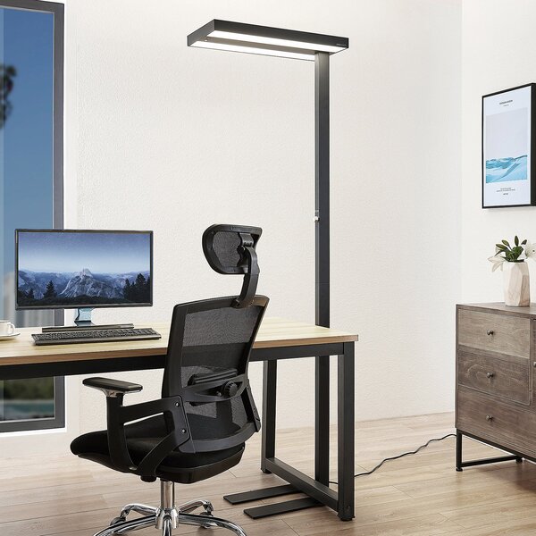 Arcchio LED-Stehleuchte Logan Pro, μαύρο, αισθητήρας, ρυθμιζόμενη ένταση, ρυθμιζόμενος, Μαύρο, Μελέτη / Γραφείο, Αλουμίνιο, σύγχρονο