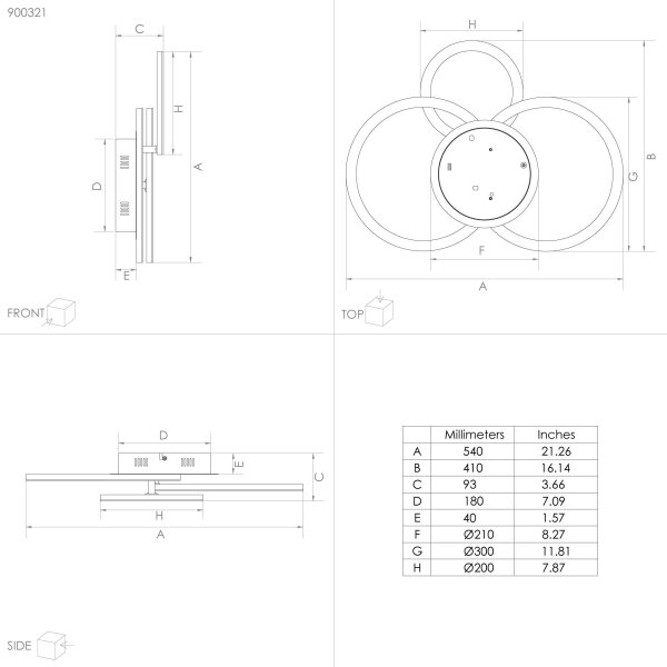 Eglo 900321 - Φωτιστικό οροφής LED Dimmable PARRAPOS-Z LED/33W/230V