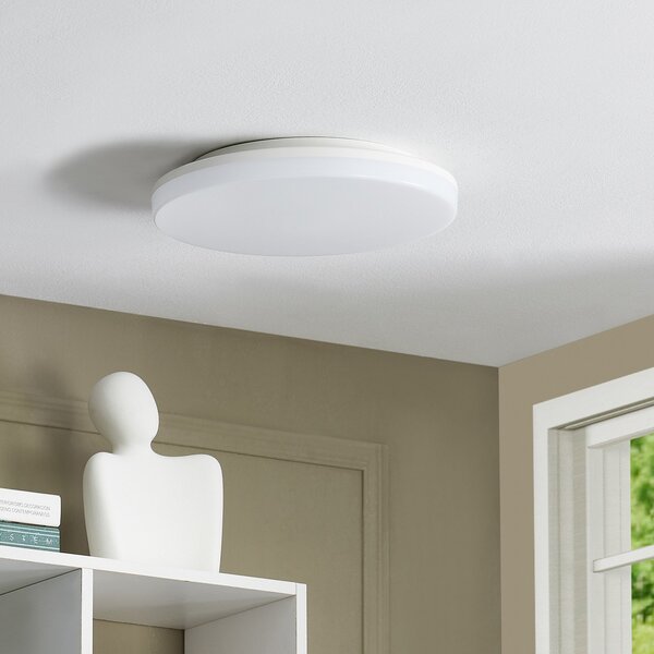 PRIOS Φωτιστικό οροφής Prios LED Artin, Ø 28 cm, λευκό, CCT, IP65, Λευκό, Μπάνιο, Πλαστικό, σύγχρονο