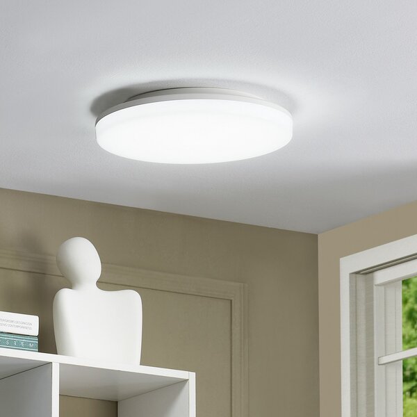 PRIOS Φωτιστικό οροφής Prios LED Artin, Ø 28 cm, λευκό, CCT, IP65, Λευκό, Μπάνιο, Πλαστικό, σύγχρονο