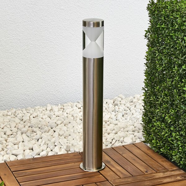 Lindby LED φως διαδρόμου Fabrizio, ύψος 56 cm, ανοξείδωτο ατσάλι, Μεταλλικό, Μέταλλο, σύγχρονο