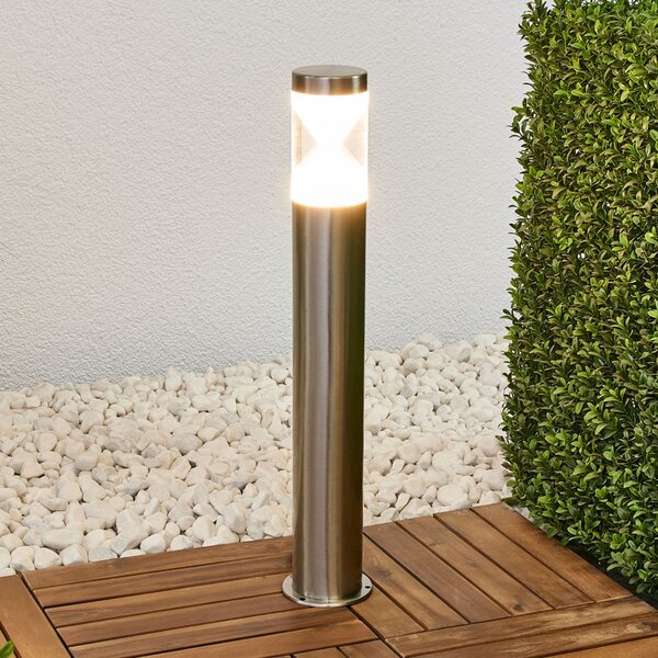 Lindby LED φως διαδρόμου Fabrizio, ύψος 56 cm, ανοξείδωτο ατσάλι, Μεταλλικό, Μέταλλο, σύγχρονο