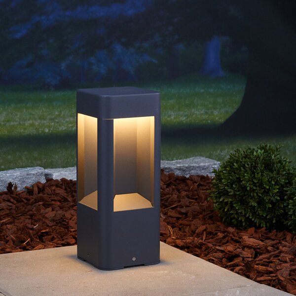 Lucande LED φωτιστικό βάθρο Annika, ανθρακί, μέταλλο, 30 cm, Μαύρο, Μέταλλο, σύγχρονο