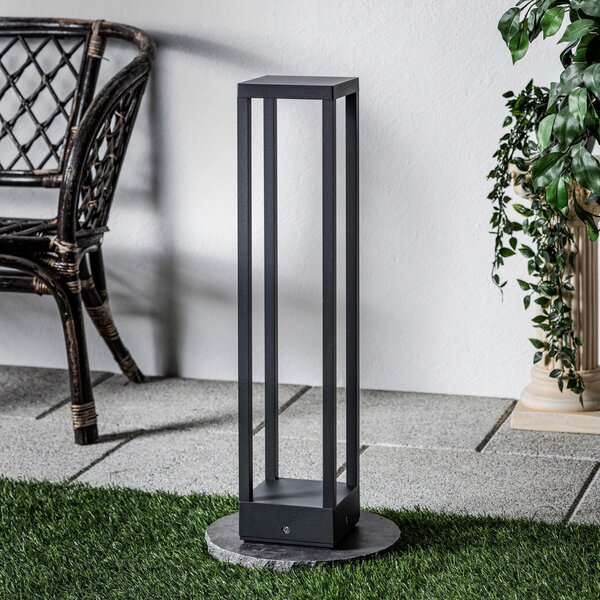 Lucande Carlota LED κρεμαστό φωτιστικό, ανθρακί, 65 cm, μέταλλο, Μαύρο, Μέταλλο, σύγχρονο
