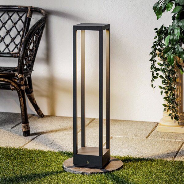 Lucande Carlota LED κρεμαστό φωτιστικό, ανθρακί, 65 cm, μέταλλο, Μαύρο, Μέταλλο, σύγχρονο