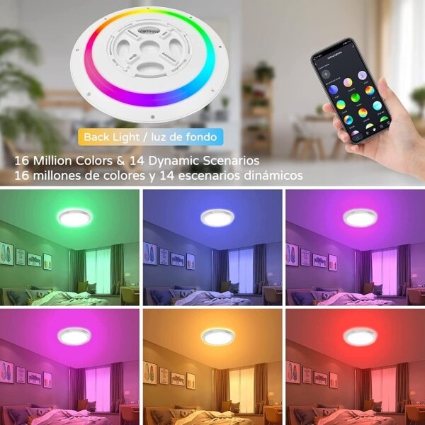 Immax NEO 07164-40- LED RGB+CCT Φωτιστικό dimming 50W/230V Wi-Fi Tuya+RC