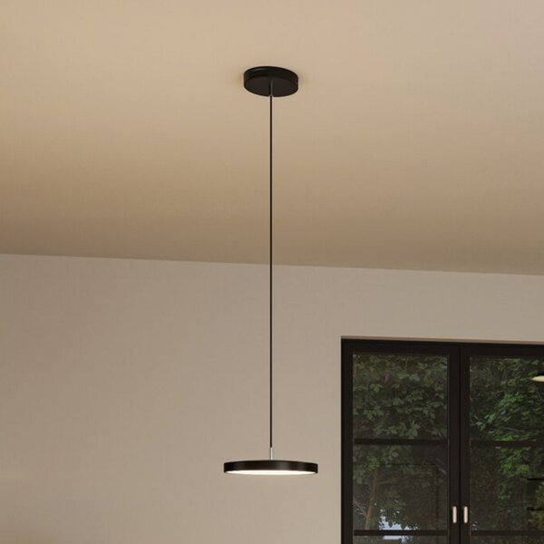 Paulmann Hildor LED κρεμαστό φωτιστικό, Zigbee, μαύρο, ρυθμιζόμενος, Μαύρο, Σαλόνι / τραπεζαρία, Μέταλλο, σύγχρονο