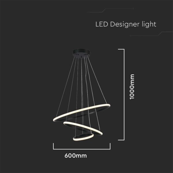 LED Κρεμαστό φωτιστικό οροφής LED/32W/230V 3000K μαύρο