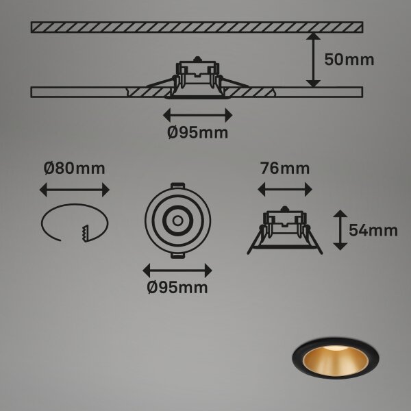 Briloner - ΣΕΤ 3x Κρεμαστό φωτιστικό οροφής μπάνιου LED LED/4,9W/230V IP44