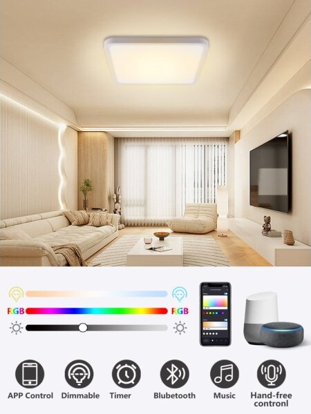 Immax NEO 07168-W40-LED RGB+CCT Φωτιστικό dimming 50W/230V Wi-Fi Tuya white+RC