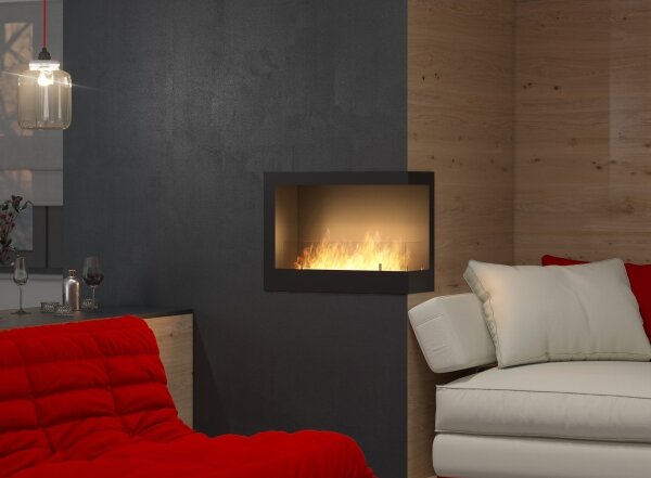 InFire - Corner Τζάκι BIO 45x60 cm 3kW μαύρο