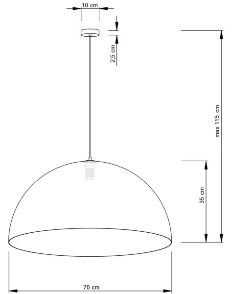 Πολύφωτο με συρματόσχοινο SFERA 1xE27/60W/230V διάμετρος 70 cm χρυσαφί