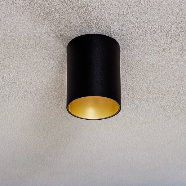Nowodvorski Lighting Φωτιστικό οροφής Eye Tone, μαύρο/χρυσό, ρυθμιζόμενος, Μαύρο, Σαλόνι / τραπεζαρία, Μέταλλο, σύγχρονο