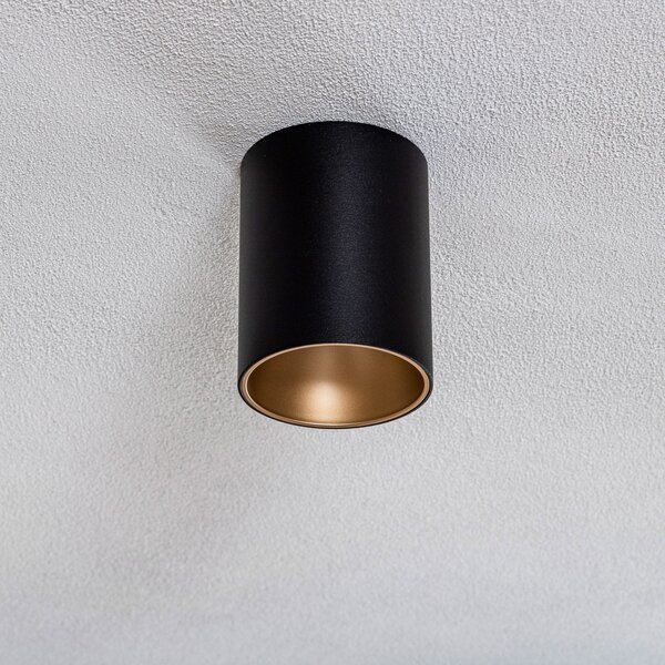 Nowodvorski Lighting Φωτιστικό οροφής Eye Tone, μαύρο/χρυσό, ρυθμιζόμενος, Μαύρο, Σαλόνι / τραπεζαρία, Μέταλλο, σύγχρονο