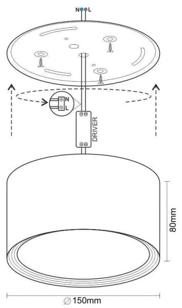 LED Σποτ LED/17W/230V 4000K διάμετρος 15 cm λευκό