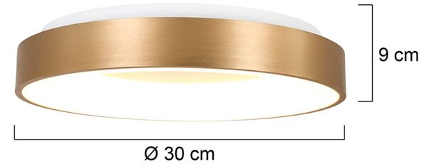 Φωτιστικό οροφής LED Ringlede 2.700 K Ø 30 cm χρυσό