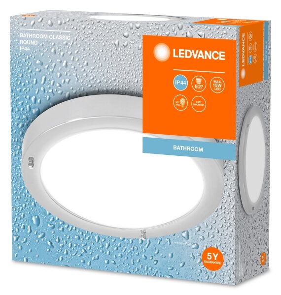 Ledvance - Φωτιστικό οροφής μπάνιου BATHROOM CLASSIC 1xE27/15W/230V IP44