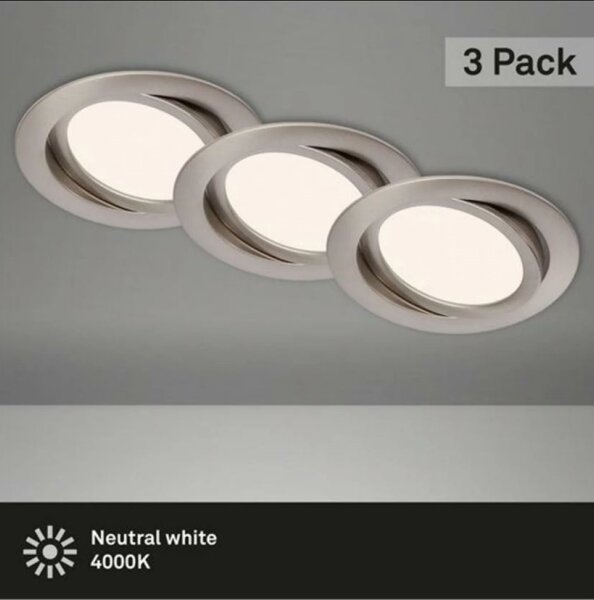 Briloner 7116-432 - ΣΕΤ 3x Φωτιστικό μπάνιου LED FLAT IN LED/9W/230V IP23