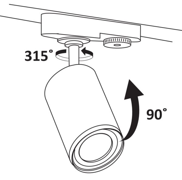 Σποτ για σύστημα ράγας ΠΑΡΙΣΙ 6xGU10/10W/230V +2x1 m rail system