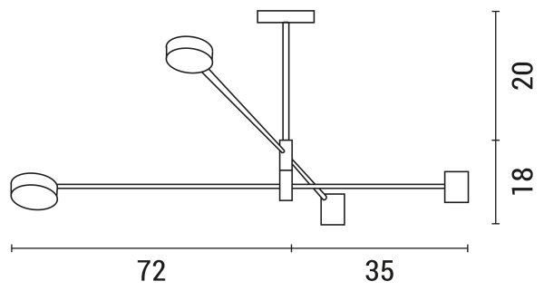 Κρεμαστό πολύφωτο LED LED/24W/230V 3000K χρυσαφί