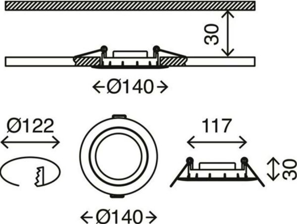 Briloner 7116-432 - ΣΕΤ 3x Φωτιστικό μπάνιου LED FLAT IN LED/9W/230V IP23