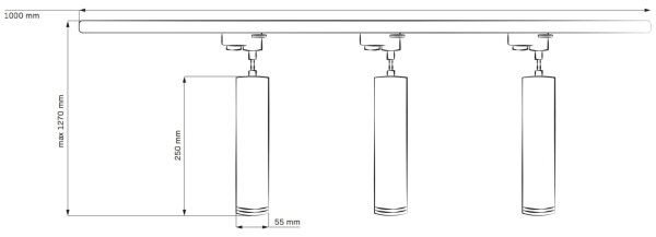 Φωτιστικό για σύστημα ράγας ΠΑΡΙΣΙ 3xGU10/10W/230V + 1 m rail system