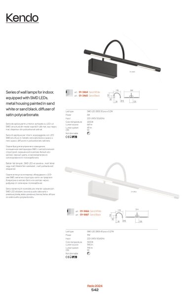 Redo 01-3465 - Φωτιστικό πίνακα LED KENDO LED/6W/230V 34,4 cm CRI 92 μαύρο