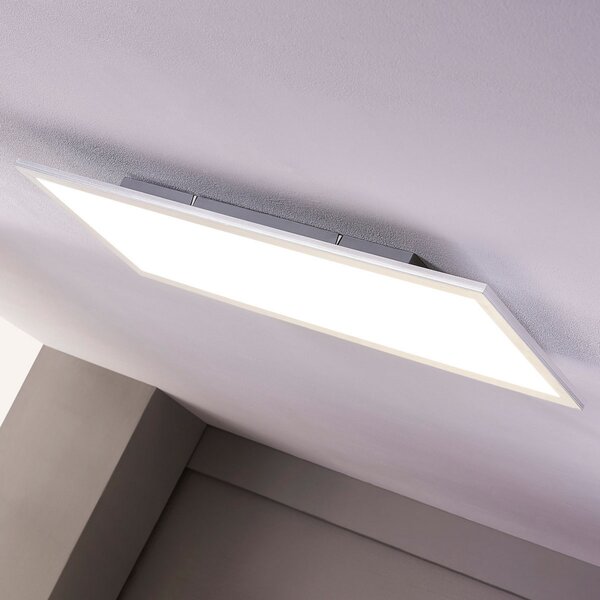 Lindby LED πάνελ Livel, 4000K, 120cm x 30cm, ασημί, μέταλλο, Μεταλλικό, Κουζίνα, Πλαστικό, σύγχρονο