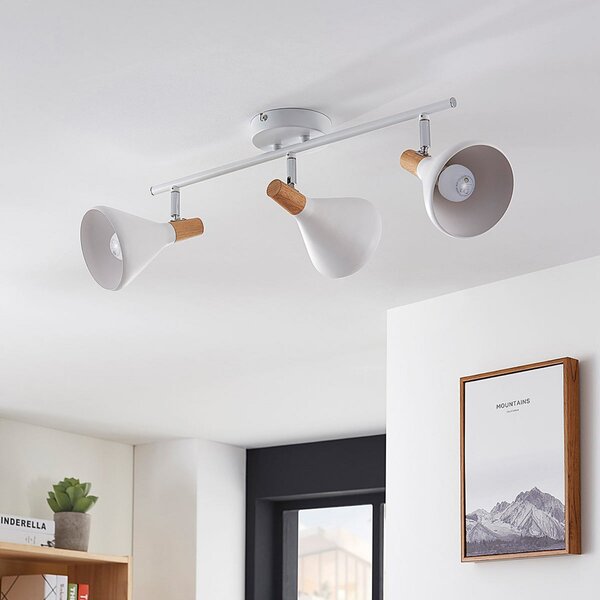 Lindby Φωτιστικό οροφής Arina, 53 cm, λευκό, 3-φωτιστικό, E14, ρυθμιζόμενος, Λευκό, υπνοδωμάτιο, Μέταλλο, σύγχρονο