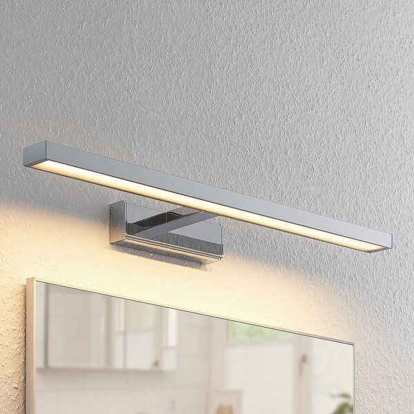 Lindby LED καθρέφτης Jukka, 60 cm, χρώμιο, μέταλλο, IP44, Μεταλλικό, Μπάνιο, Αλουμίνιο, σύγχρονο
