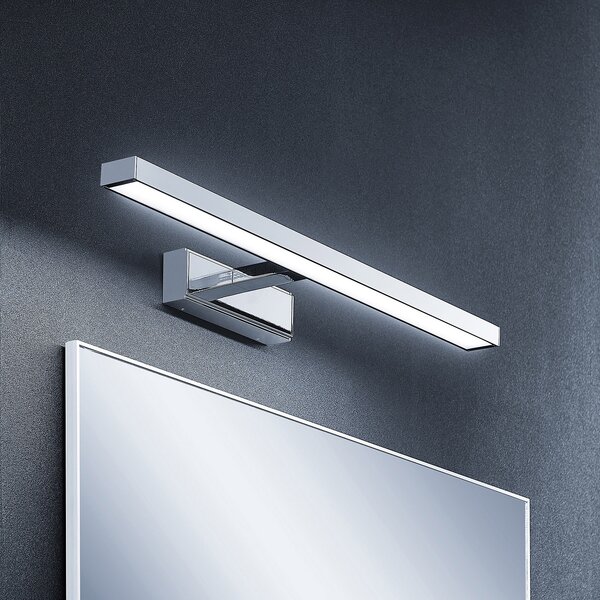 Lindby LED καθρέφτης Jukka, 60 cm, χρώμιο, μέταλλο, IP44, Μεταλλικό, Μπάνιο, Αλουμίνιο, σύγχρονο