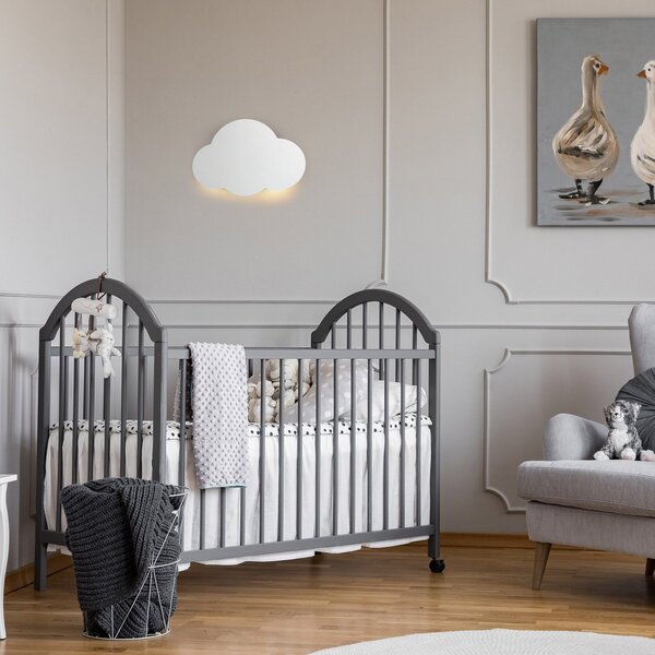 TK Lighting Φωτιστικό τοίχου Cloud, λευκό, ατσάλι, έμμεσο φως, 38 x 27 cm, ρυθμιζόμενος, Λευκό, Σαλόνι / τραπεζαρία, Μέταλλο, Νεανική διαβίωση