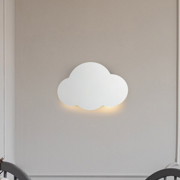 TK Lighting Φωτιστικό τοίχου Cloud, λευκό, ατσάλι, έμμεσο φως, 38 x 27 cm, ρυθμιζόμενος, Λευκό, Σαλόνι / τραπεζαρία, Μέταλλο, Νεανική διαβίωση