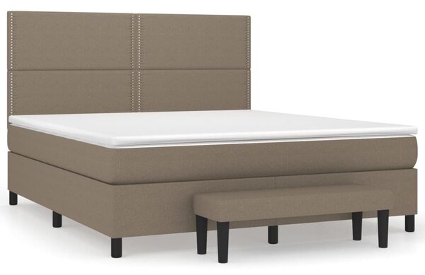 VidaXL Κρεβάτι Boxspring με Στρώμα Taupe 160x200 εκ. Υφασμάτινο