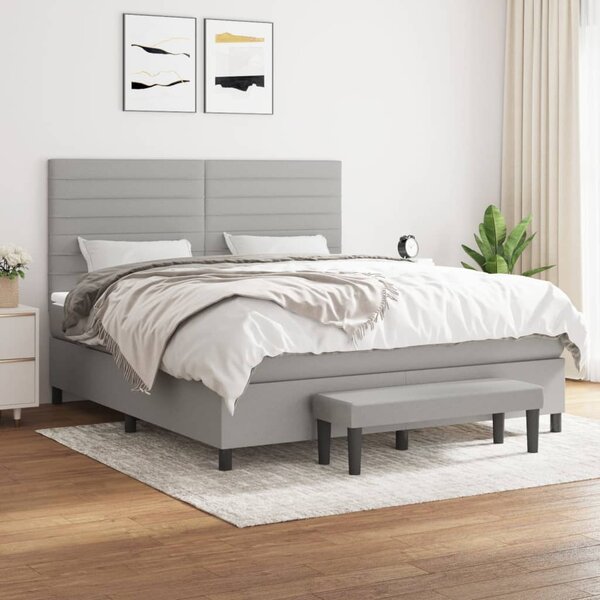 VidaXL Κρεβάτι Boxspring με Στρώμα Αν. Πράσινο 160x200εκ Υφασμάτινο