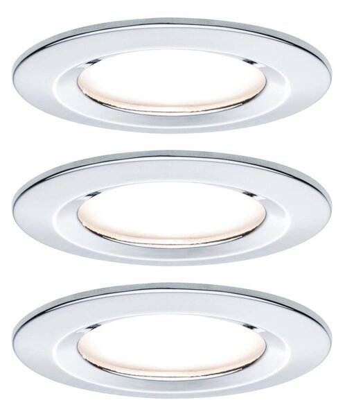 Paulmann 3 spot Nova στρογγυλό, IP44, dimmable, χρώμιο