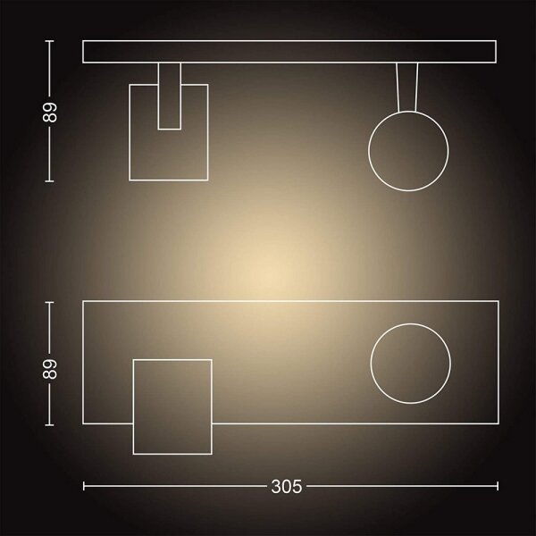 Philips - Φωτιστικό σποτ Dimming LED Hue RUNNER 2xGU10/4,2W/230V + RC λευκό