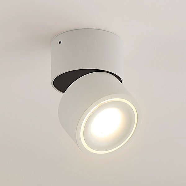 Arcchio LED-Deckenstrahler Rotari, λευκό, 1-φωτιστικό, 681lm, ρυθμιζόμενος, Λευκό, Διάδρομος, Αλουμίνιο, σύγχρονο