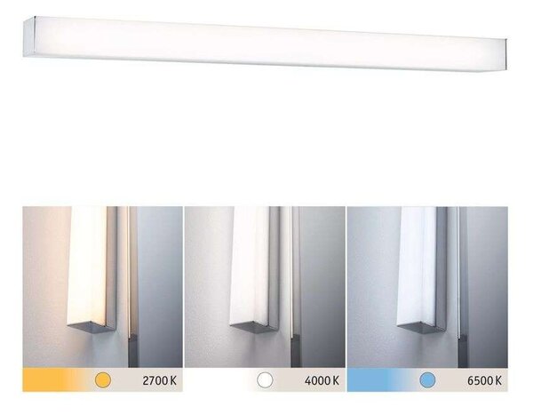 Paulmann - Tova LED Φωτιστικό Τοίχου TW 6,2W IP44 Dim. Χρώμιο/Λευκό