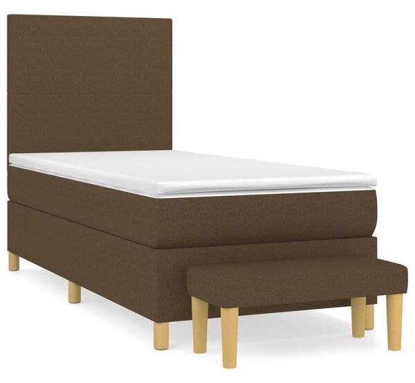 VidaXL Κρεβάτι Boxspring με Στρώμα Σκούρο Καφέ 80x200 εκ. Υφασμάτινο