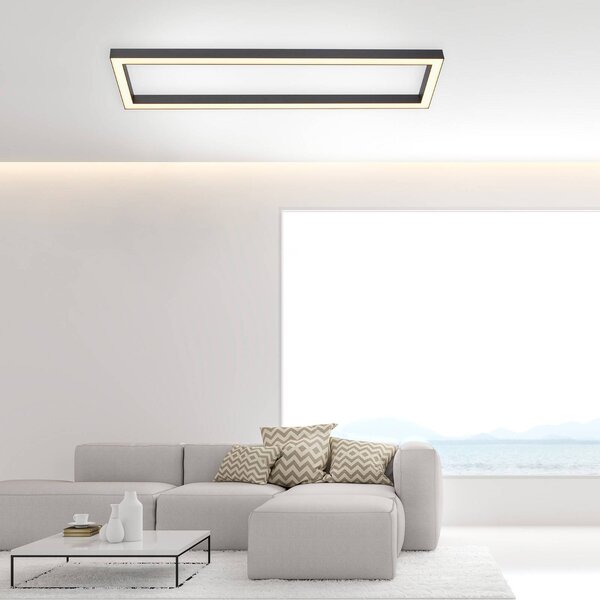 Φωτιστικό οροφής LED PURE Lines, 110 x 30 cm, ανθρακί, τηλεχειριστήριο